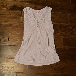 lily pulitzer, light purple half button down tank